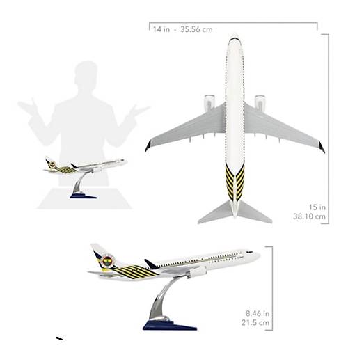 Lisanslı Fenerbahçe Boeing 737-800 Beyaz Tasarım Maket Uçak.