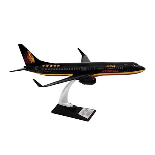 Boeing 737-800 1/100 Ölçek Klasik Aslan Tasarımlı Siyah Maket Uçak