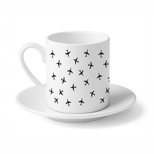 Uak Desenli Trk Kahvesi Fincan