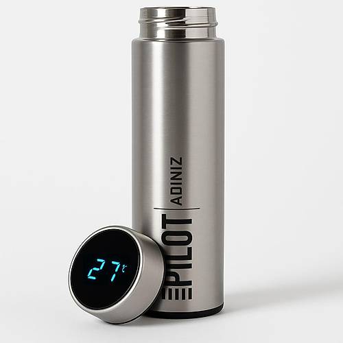 Adnza zel Pilot Dijital Scaklk Gstergeli elik Termos Gm - 500 ml