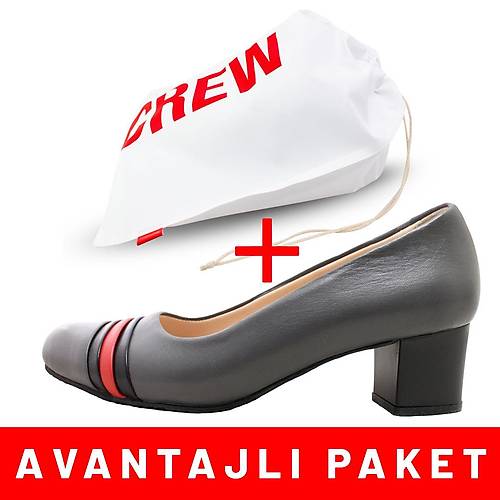 THY Ortopedik 5 Cm Gri Topuklu Ayakkab + anta