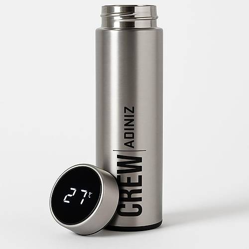 Adnza zel Crew Dijital Gstergeli elik Termos Gm - 500 ml