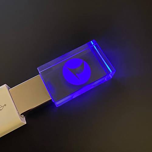 THY Amblem USB Bellek - Kristal, Mavi Ikl, 32 GB