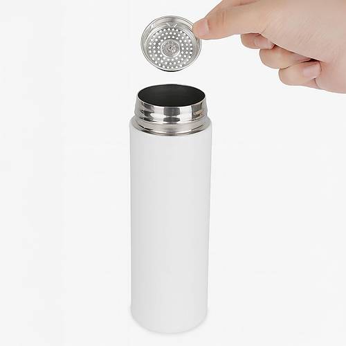 Dijital S�cakl�k G�stergeli �elik Termos Beyaz - 500 ml