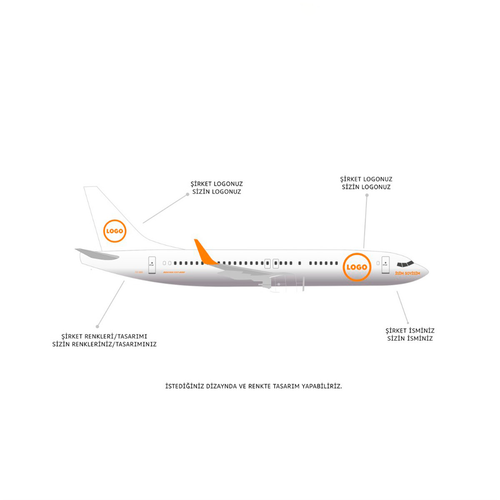 ZEL TASARIM KYE ZEL MODEL UAK BOING 737-800 BEYAZ