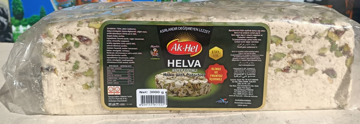 Akhel Antep Fıstıklı Blok Helva 3000 gr