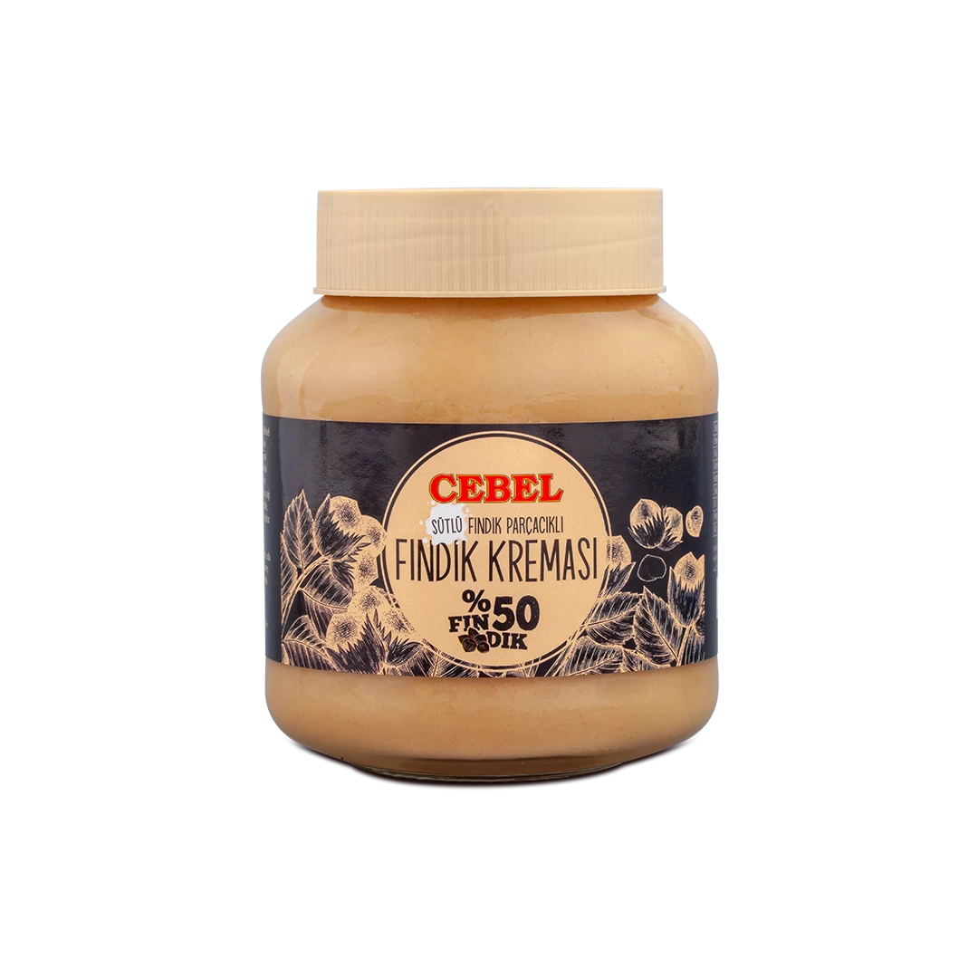 Cebel Fındık Parçacıklı Sütlü Fındık Kreması 350 gr (Kavanoz) %50