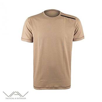 VAV Baseti-03 Yuvarlak Yaka Tirt Bej