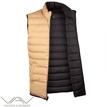 VAV WESRIT 01 ift Tarafl Yelek Bej-Siyah