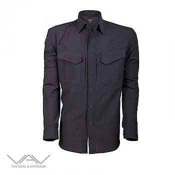 VAV Uzun Kol Gmlek Tactek-01 Siyah