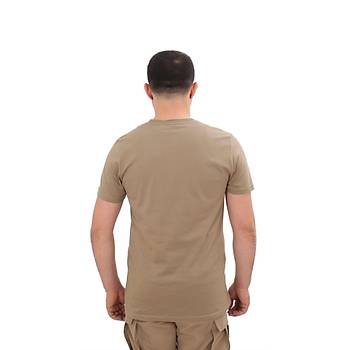 Single Sword K�sa Kollu T-Sh�rt Bej