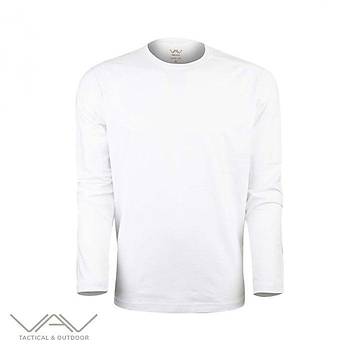 VAV Baseti-04 Uzun Kol Sweatshirt Beyaz