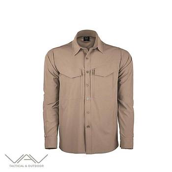 VAV Uzun Kol Gmlek Tacflex-01 Bej