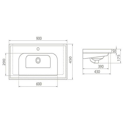 TURKUAZ CERASTYLE FRAME ETAJERL LAVABO 90*45 CM