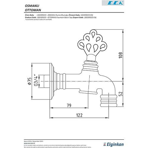 ECA OSMANLI KURNA MUSLUU 3/4