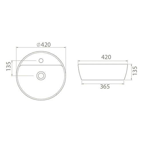 TURKUAZ CERASTYLE ONE TEZGAH ST LAVABO BEYAZ 42 CM