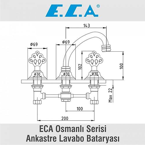 ECA OSMANLI ANKASTRE LAVABO BATARYASI