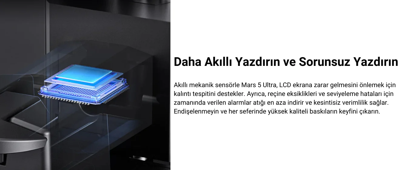 ELEGOO Mars 5 Ultra akll sensrlerle sorunsuz ve gvenli bask