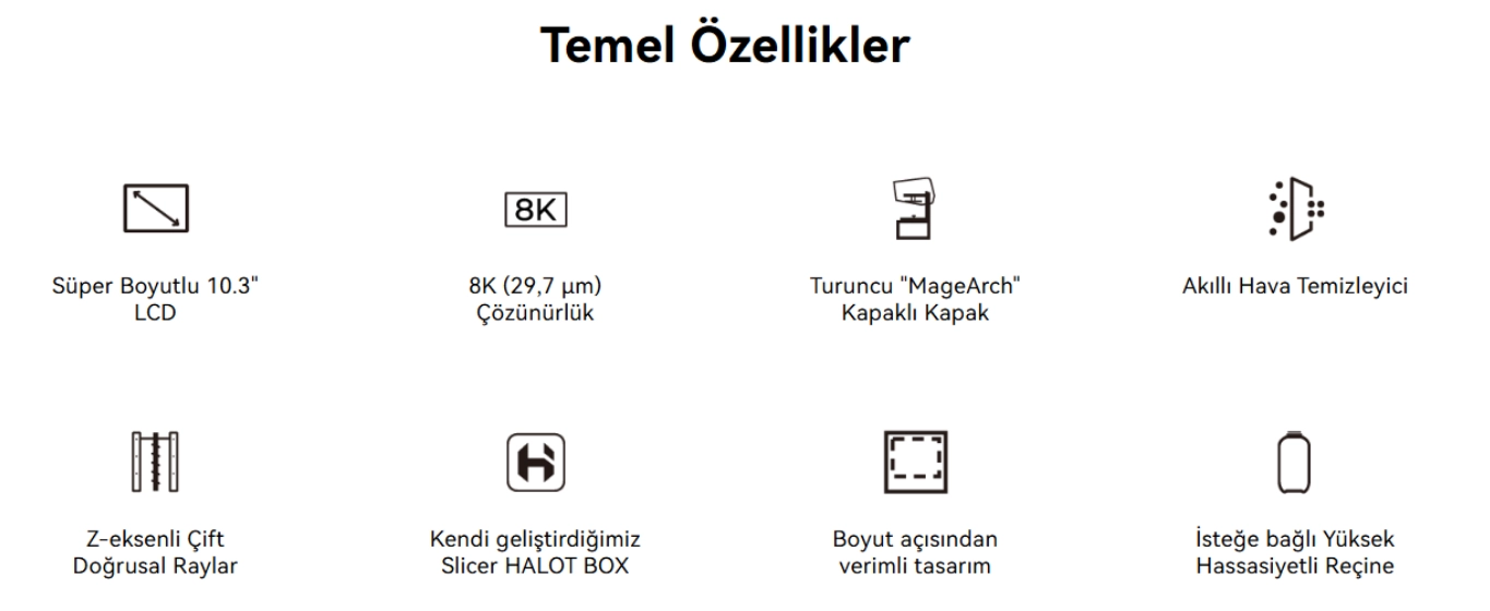 Creality HALOT-MAGE 8K Reine 3D Yazc Akll Hava Temizleyici Byk Boyutlu SLA Yazc 10.3 LCD Ekran