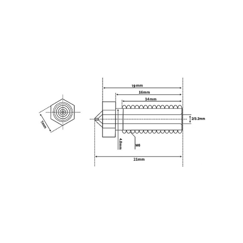 0.6mm Volcano Pirin Nozzle - 1.75mm - Sidewinder X1/X2 Uyumlu