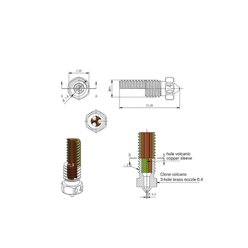 1.5mm Volcano CHT Pirin Nozzle - High Flow