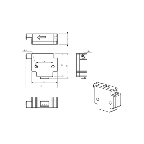 3D Yazc Filament Alglama Sensr - Siyah