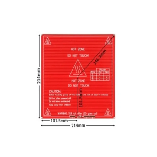 3D Yazc 12V/24V MK2B Istc Tabla - 214x214mm - Termistrl