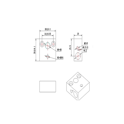 3D Yazc MK8/CR10 Uyumlu Istc Blok(Heating Block) - Sar