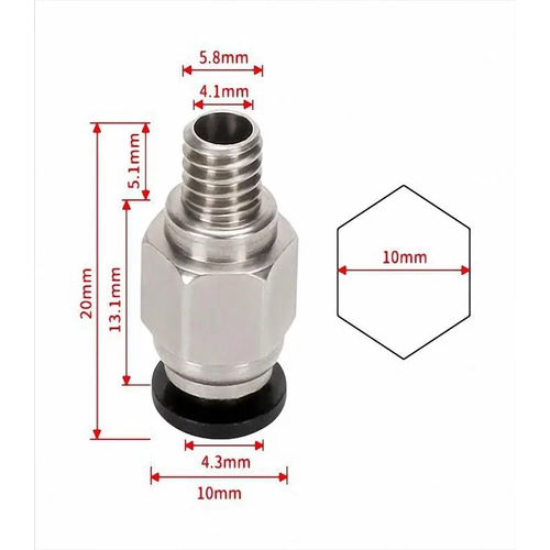 3D Yazc PC4-M6 Pnmatik Konnektr-Gm
