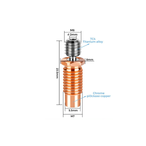 E3D V6 Uyumlu Titanyum Alaml Barel - M7x23mm