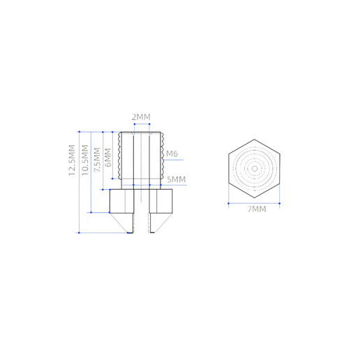 0.6mm E3D V5/V6 Pirin Nozzle - 1.75mm