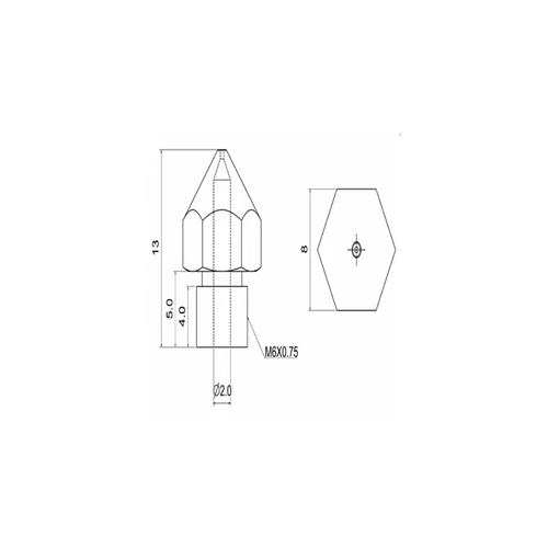 Orijinal Creality 3D 0.4mm CR-10S Pro/V2 - CR-10 Max Nozzle - M6x0.75mm