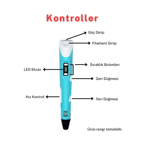 3D Kalem Yazc - Sar - Filament Hediyeli