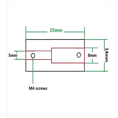 5x5x25mm Sabit Kaplin - 3D Yazc/CNC Uyumlu