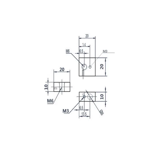 3D Yazc MK8 Alminyum Istc Blok - 20x20x10mm