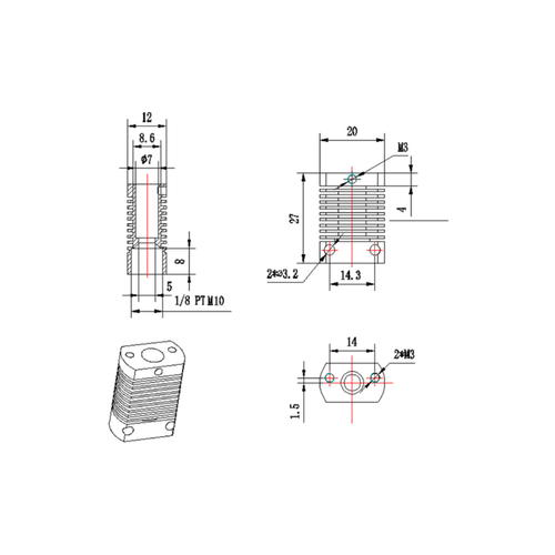 Creality Ender-3/Pro/V2 Uyumlu Soutucu Blok - Radyatr