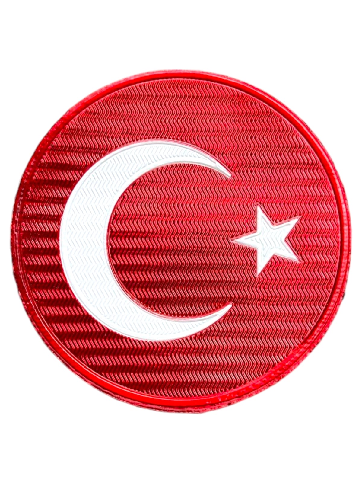 Yuvarlak Türk Bayrak Arması 3D Slikon Patch 7x7 cm