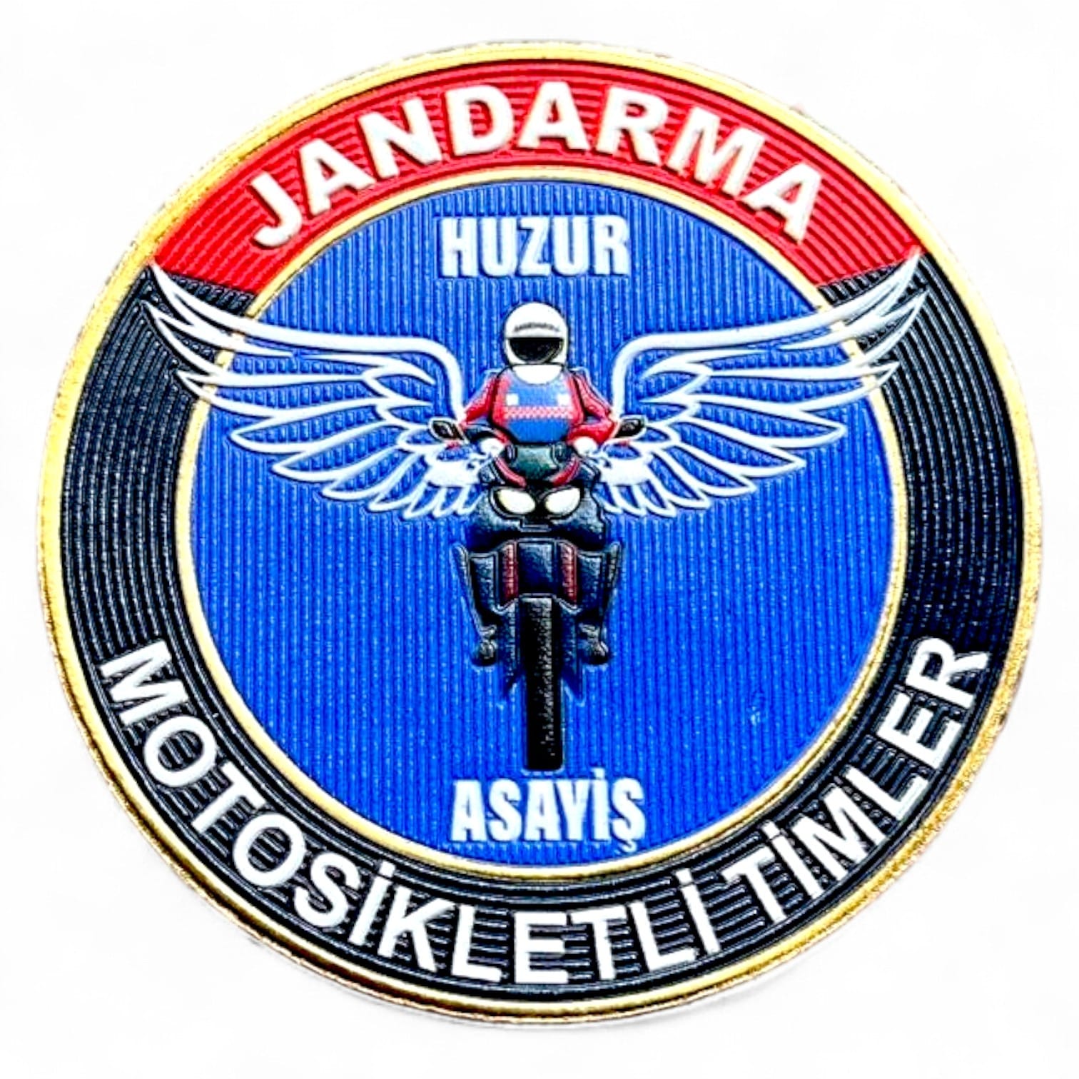 Jandarma Motorsikletli Asayiş Timi - Huzur Timi 3D Slikon Arma