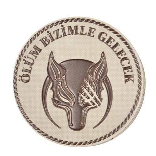 Ölüm Bizimle Gelecek Yazılı Kurtlu Slikon Arma Patch Cırtlı