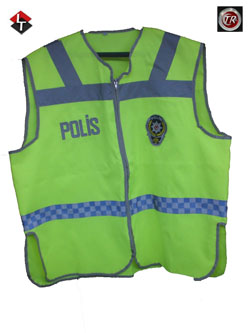 Polis Maç Yeleği Reflektörlü Fosforlu