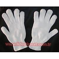 Y�n Eldiven �ift Kat Beyaz Renk BAYAN