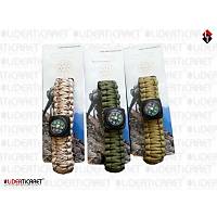 Paracord Avc� Bileklik Magnezyum Survivor Bileklik Kibrit Ye�il/Beyaz Kamuflaj