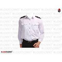 G�venlik G�mle�i K��l�k Uzun Kol Beyaz Renk ( Kravat Yaka )