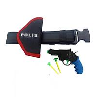 Asker Vadisi Siyah Renk Polis �ocuk Kemer Palaska Seti+Oyuncak Tabanca Hediyeli