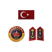 Jandarma Asayi� 3D Bayrak - Yaka Spoleti - Yuvarlak Arma Seti