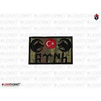 �ift Kurt Ba�l� Ayy�ld�z Bayrak G�kt�rk T�rk Yaz�l� Kamuflaj Renk Arma/Pe�