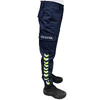 Otoyol Jandarmas� Pantolonu Cep Kapaklar� Yaz�l� Fosforlu