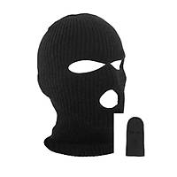 AskerVadisi Siyah K��l�k Unisex 3 G�zl� Kar Maskesi Akrilik Y�n �rg�