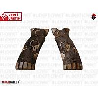 Sars�lmaz Mega K.Atat�rk Siluet ve �mzal� ��lemeli Ceviz Kabze