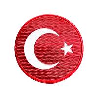 Yuvarlak T�rk Bayrak Armas� 3D Slikon Patch 7x7 cm